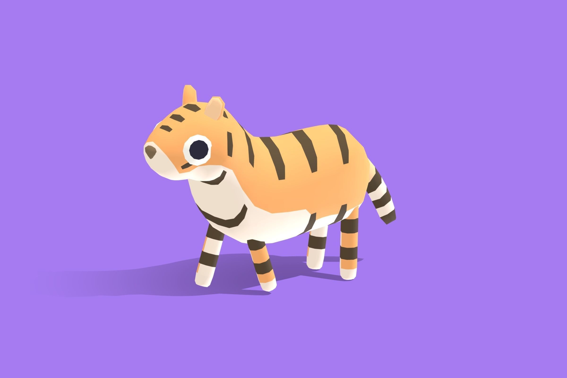 Tiger - Quirky Series Low-poly 3D model_9