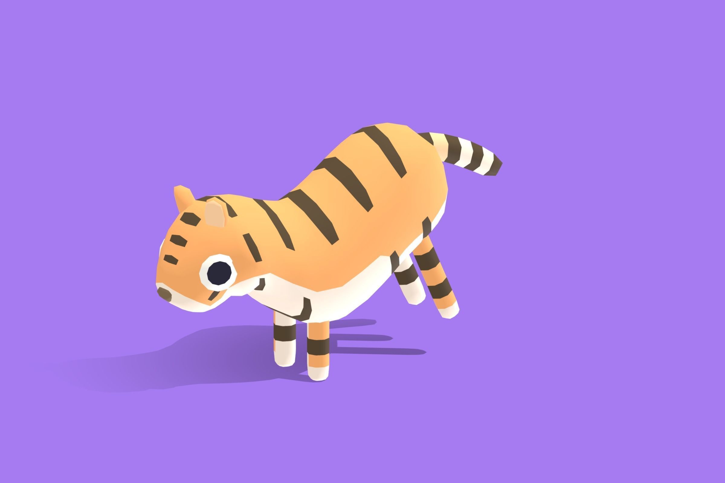 Tiger - Quirky Series Low-poly 3D model_5