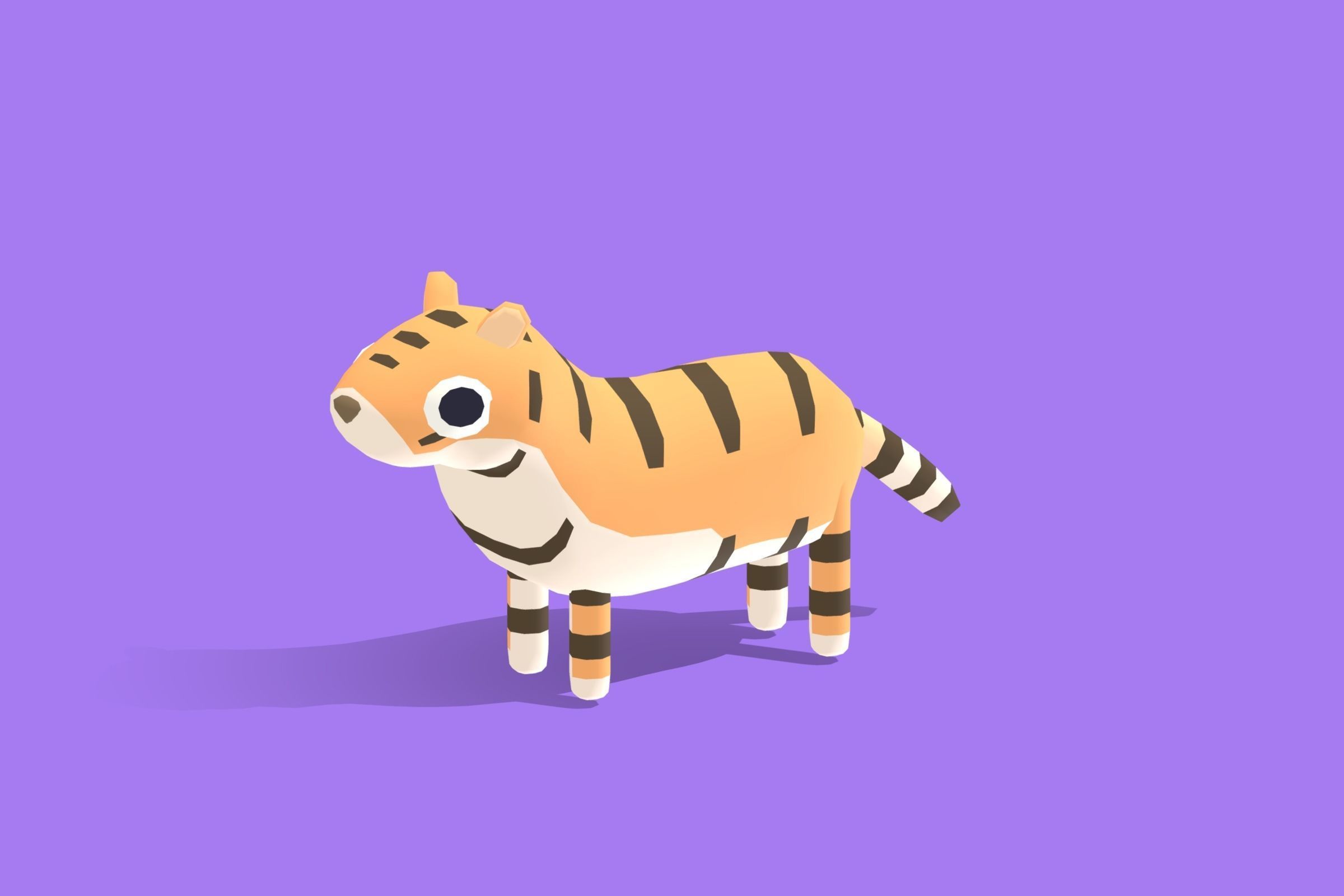 Tiger - Quirky Series Low-poly 3D model_4
