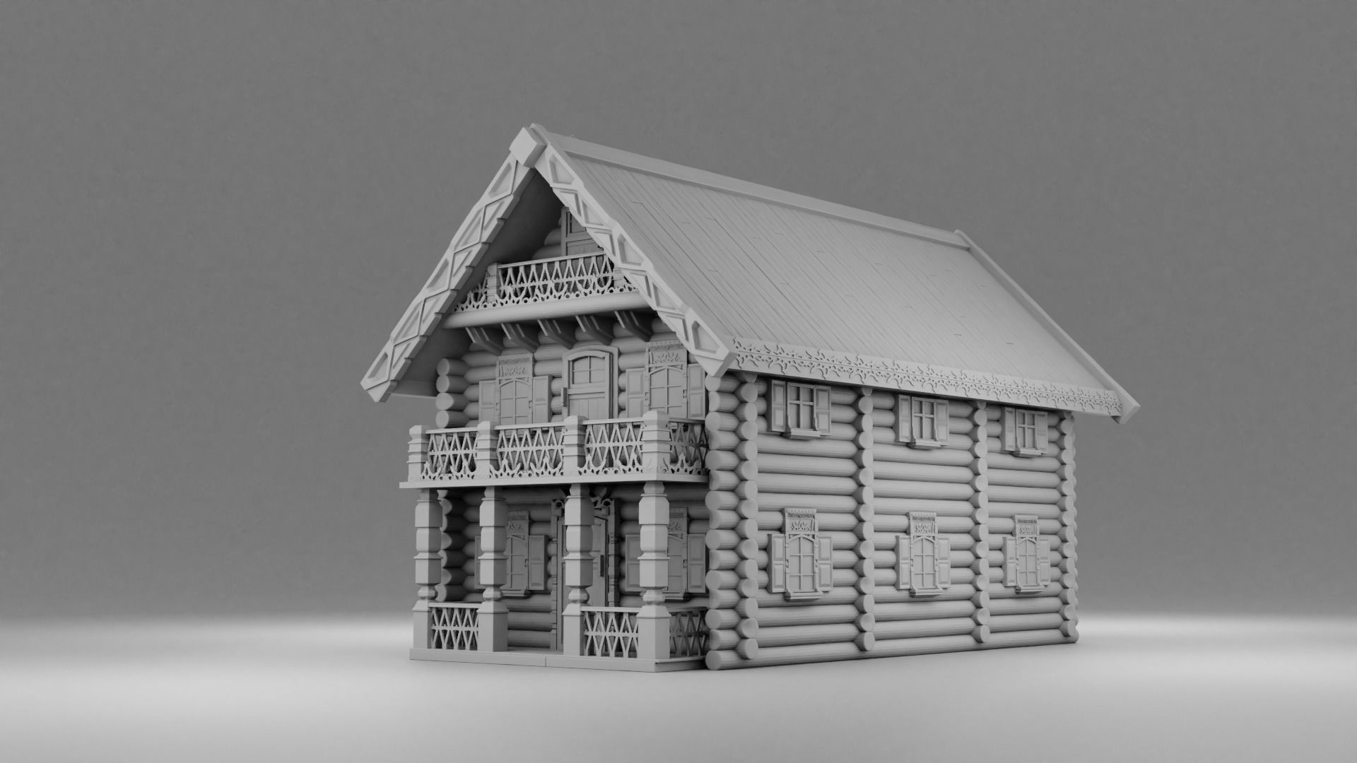Russian house Izba 3D print model_3