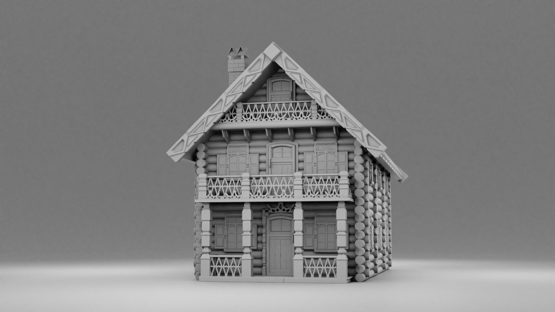 Russian house Izba 3D print model_2