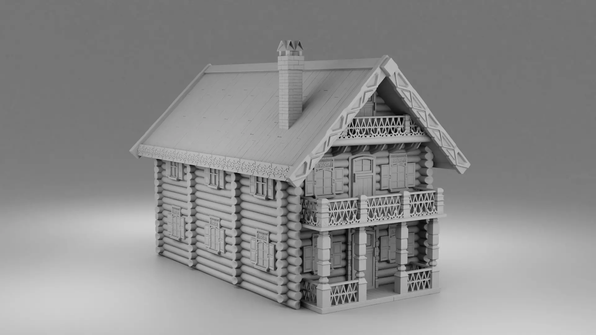 Russian house Izba 3D print model_0