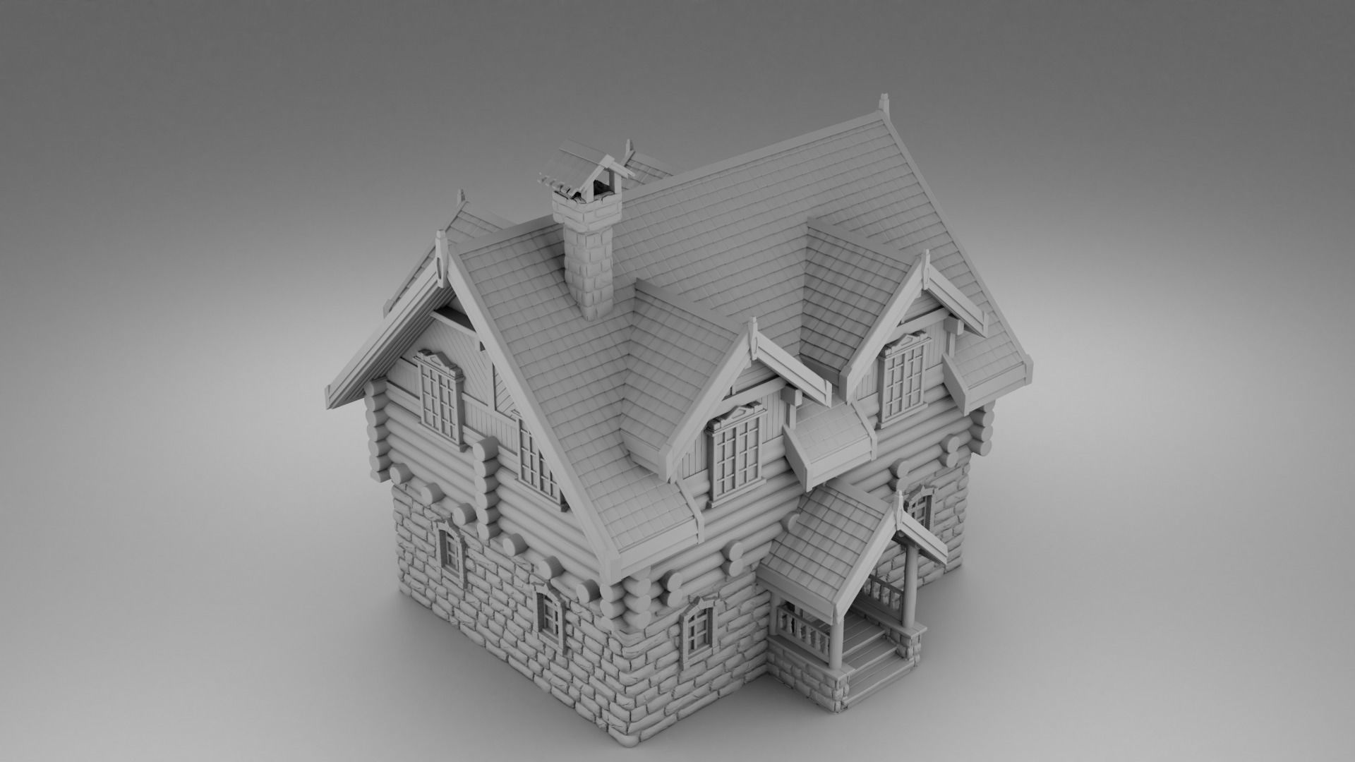 Big russian house 3D print model_3