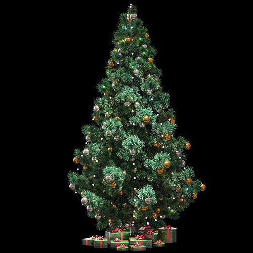 Christmas tree with gifts v3 3D model