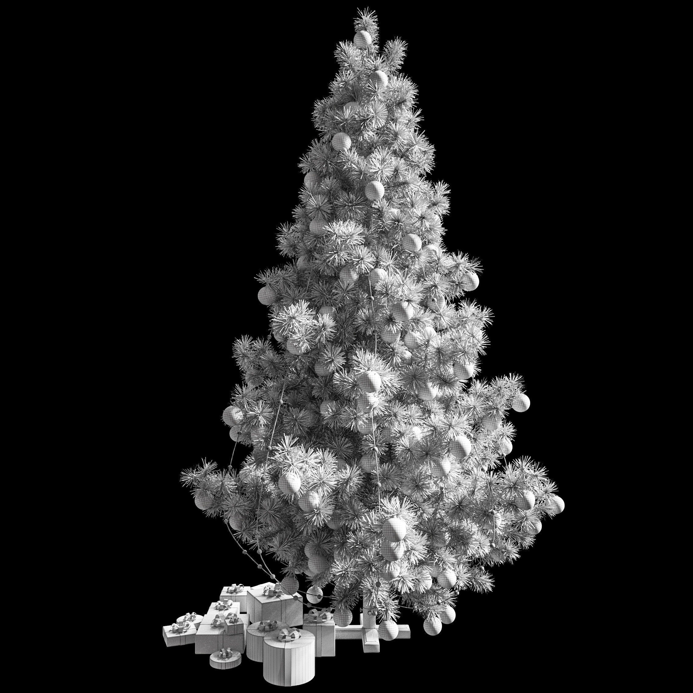 Christmas tree with gifts v3 3D model_4