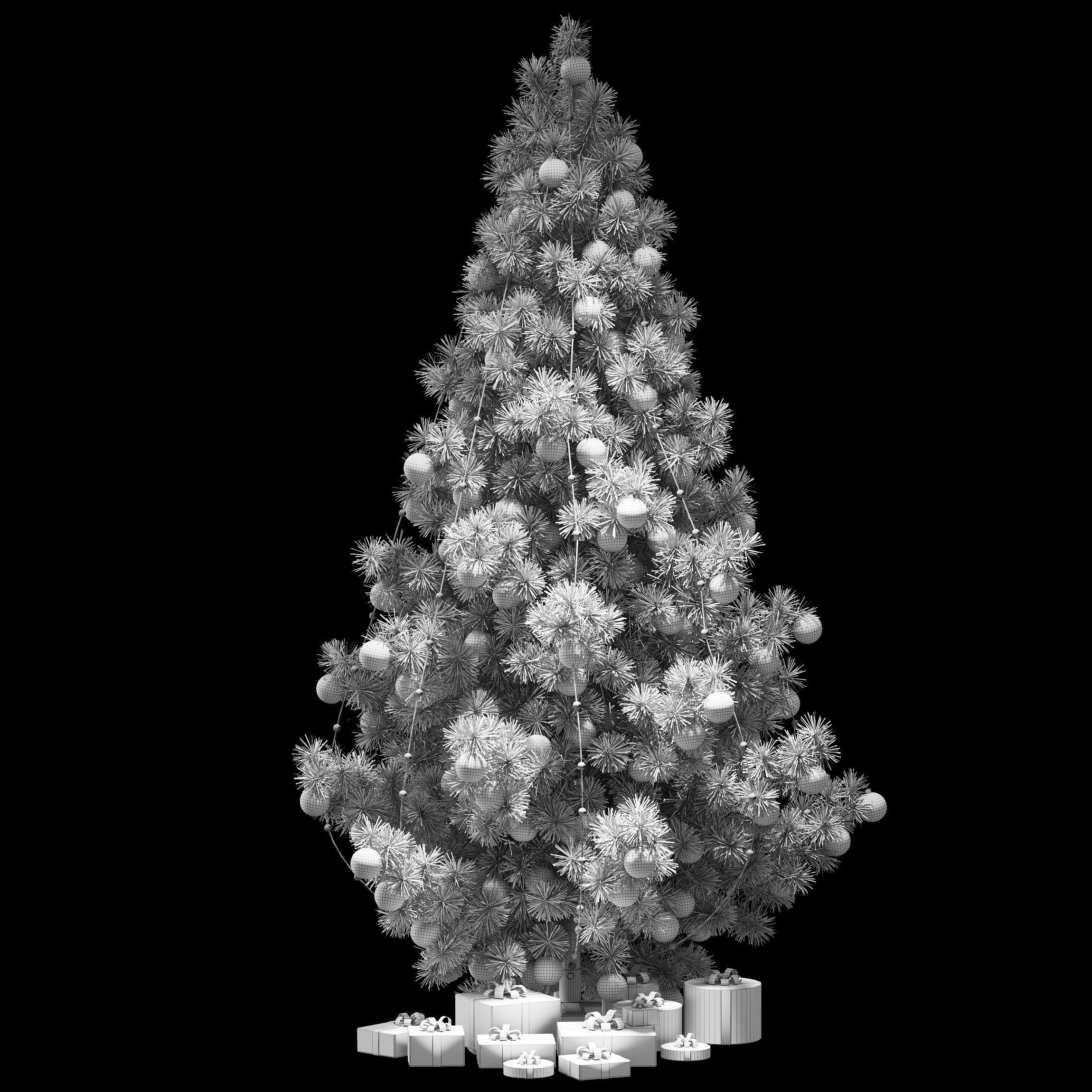 Christmas tree with gifts v3 3D model_2