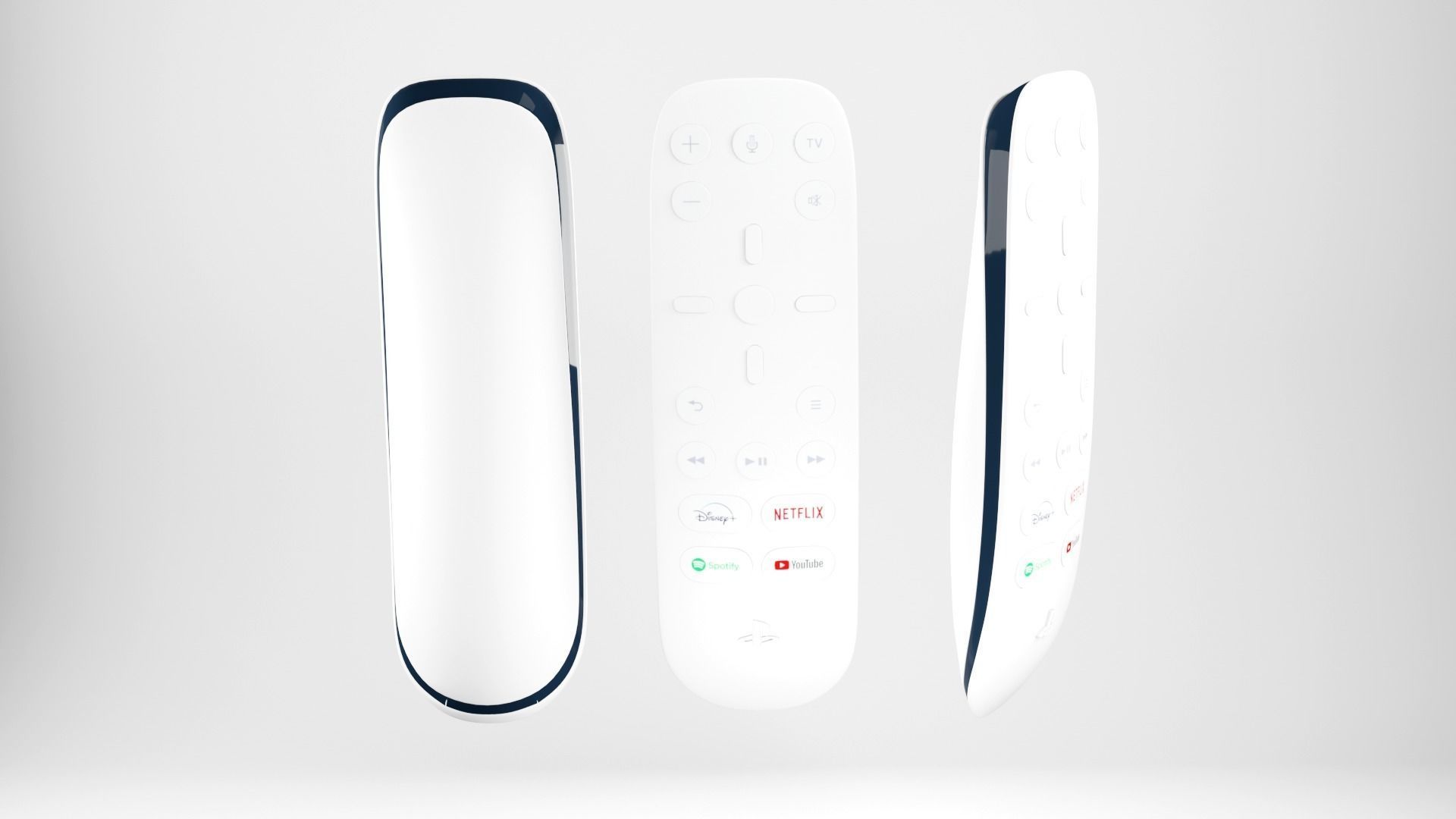 Playstation 5 Media Remote 3D model_1