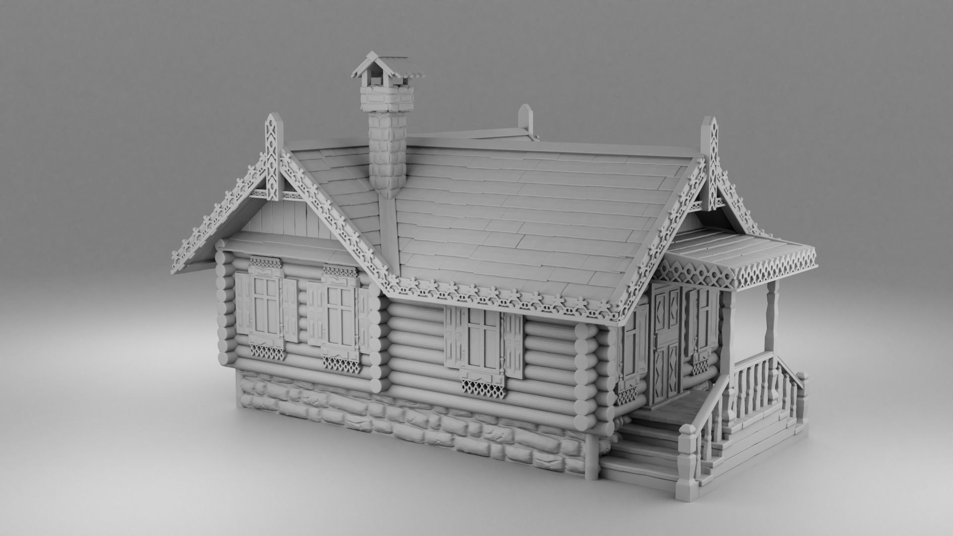 Slavic house 3D print model_1