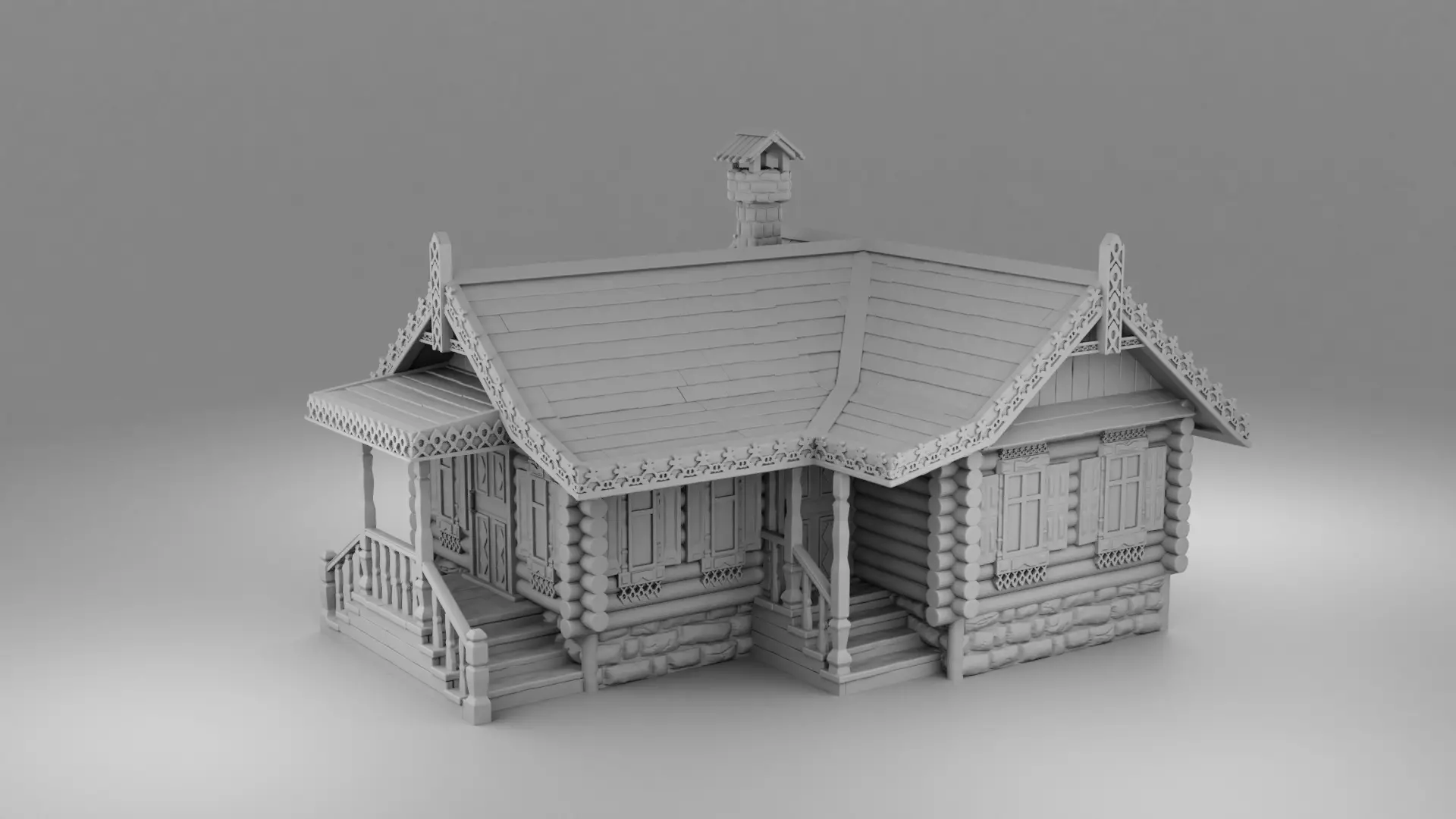 Slavic house 3D print model_0