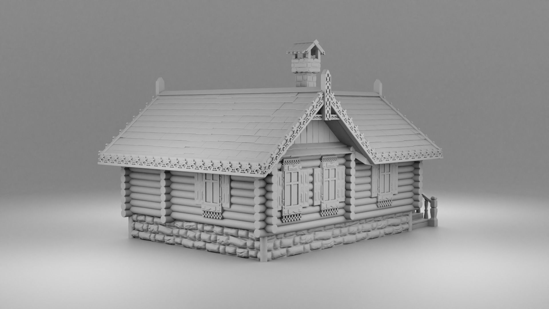 Slavic house 3D print model_4