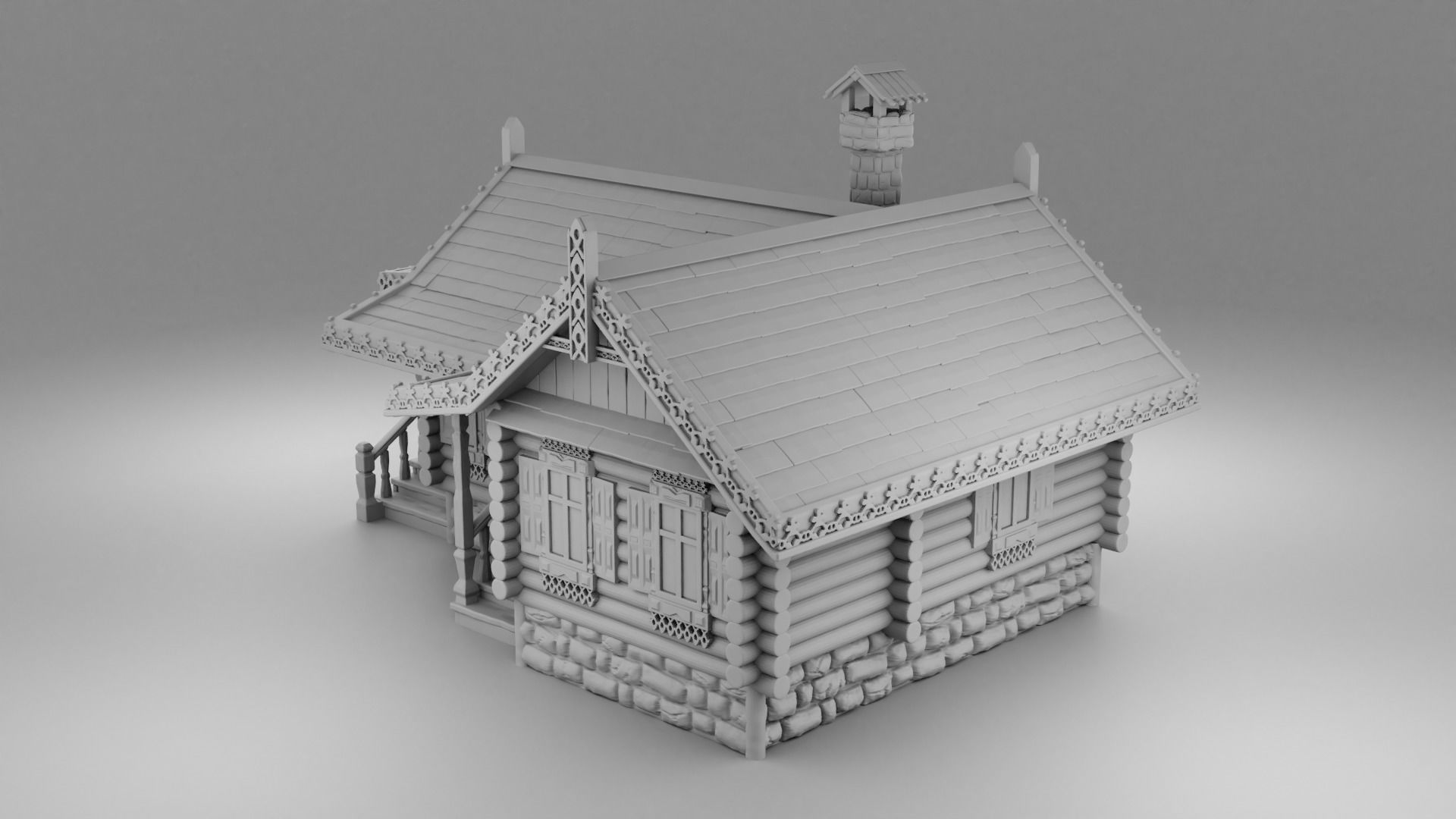 Slavic house 3D print model_3