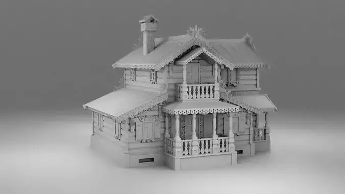 Carved house 3D print model