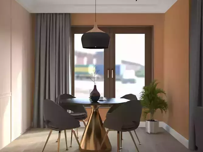 a small studio design Free 3D model