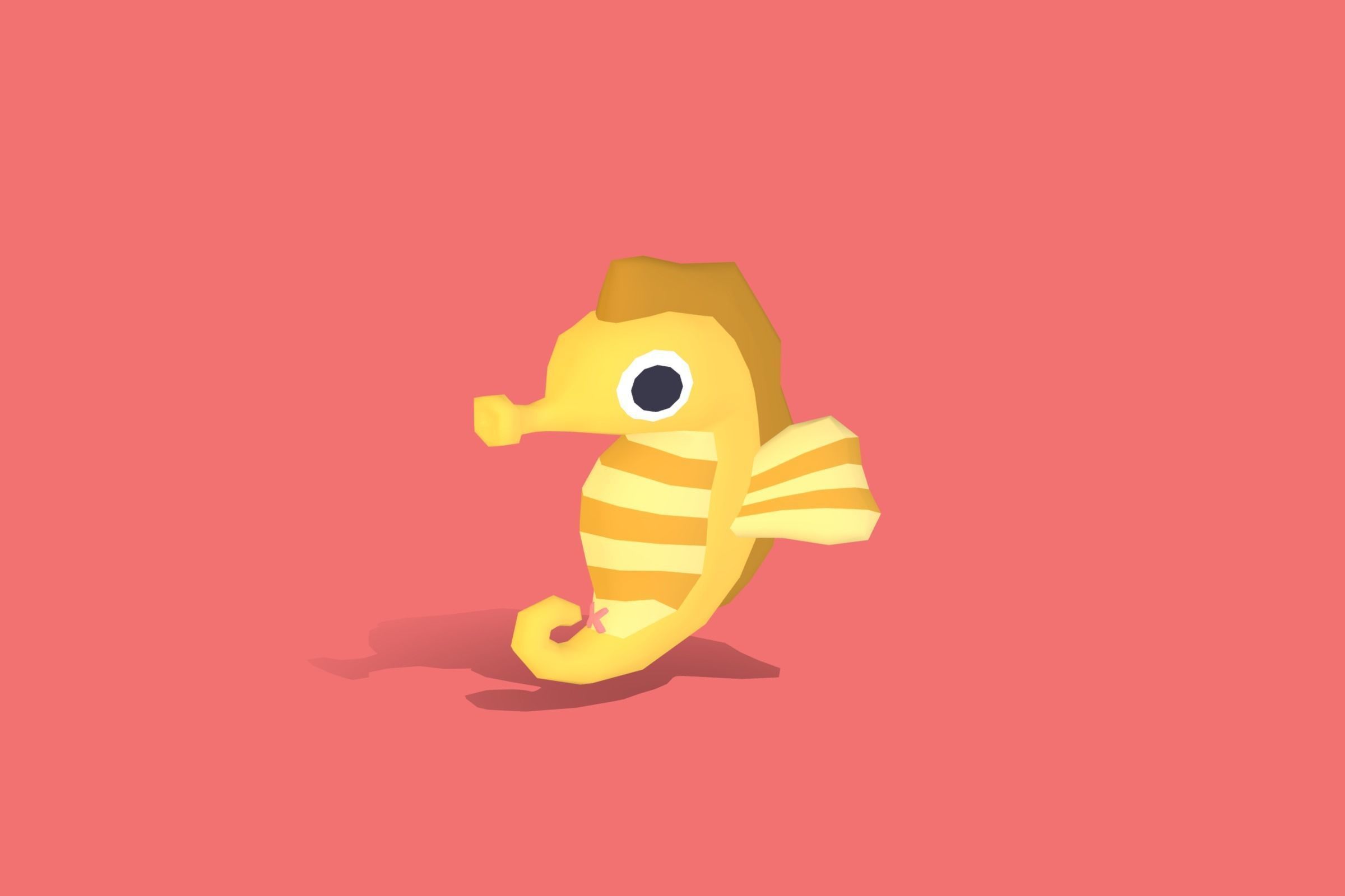 Seahorse - Quirky Series Low-poly 3D model_7