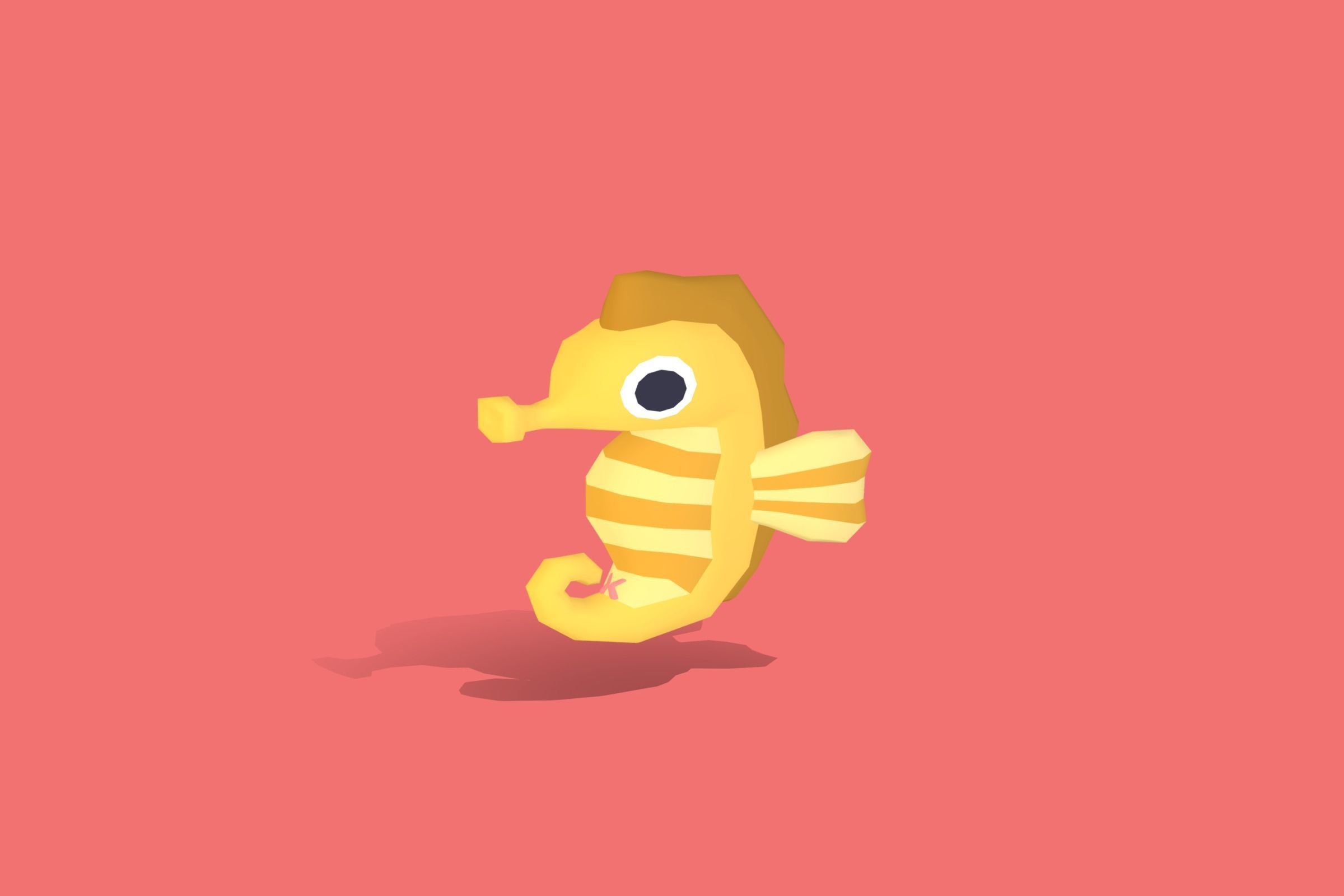 Seahorse - Quirky Series Low-poly 3D model_5