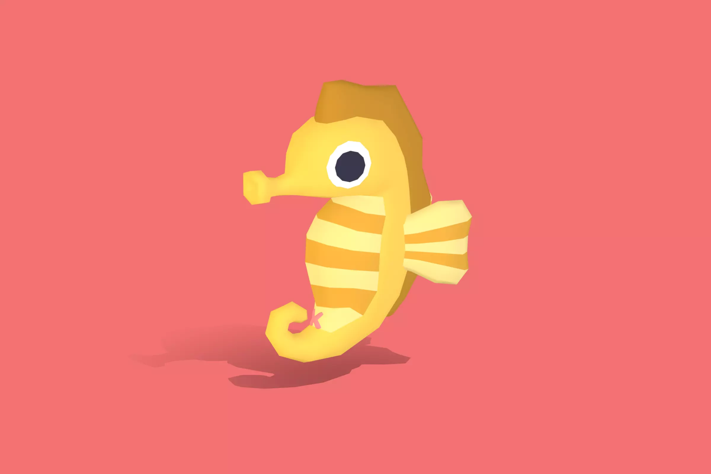 Seahorse - Quirky Series Low-poly 3D model_0