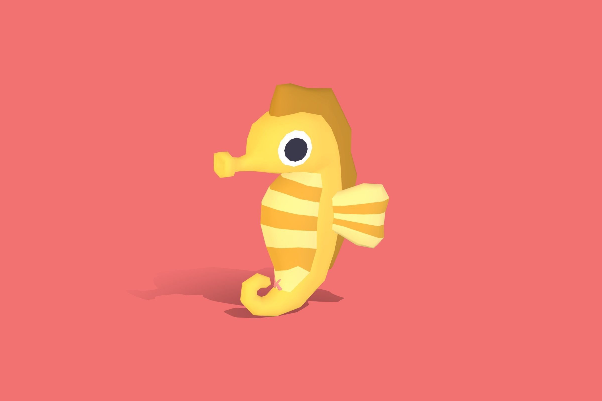 Seahorse - Quirky Series Low-poly 3D model_9