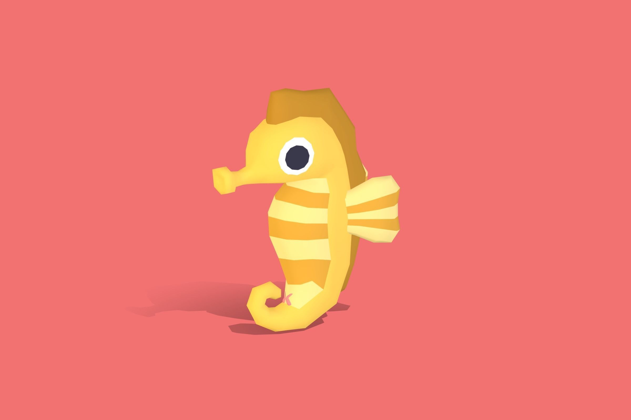 Seahorse - Quirky Series Low-poly 3D model_11