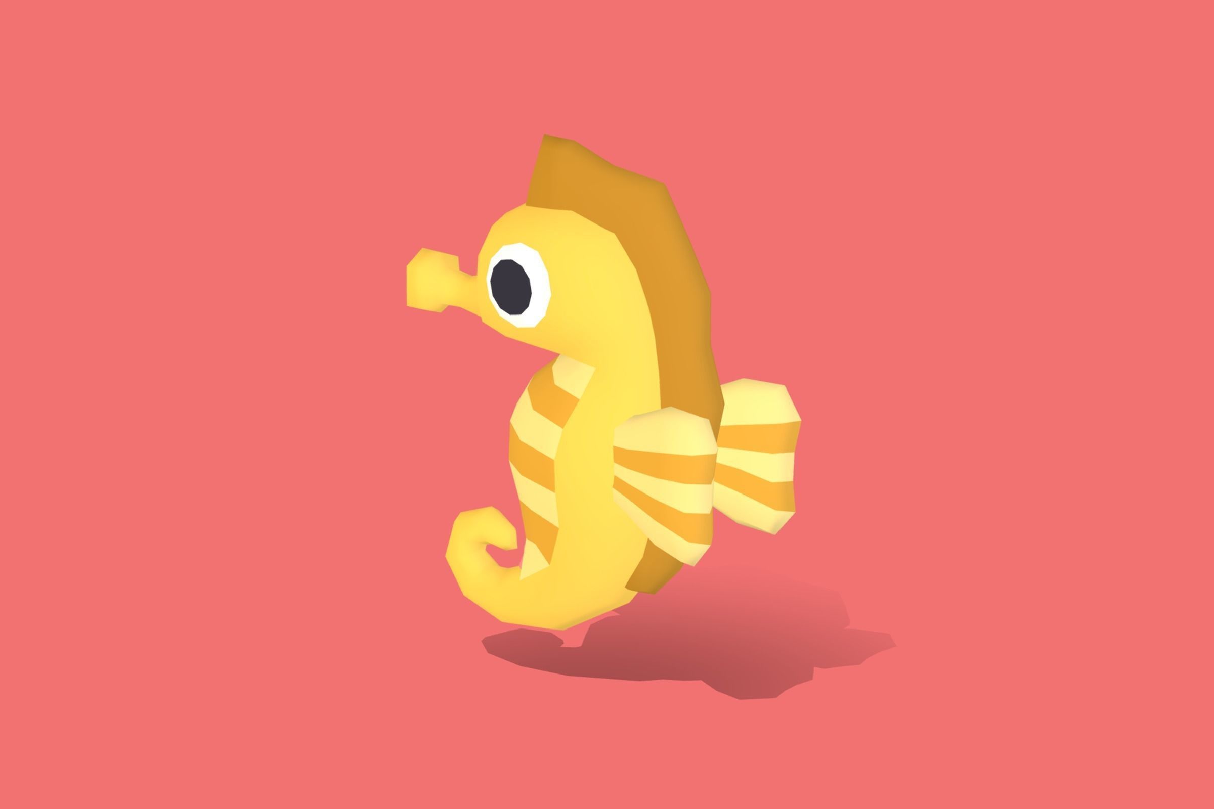 Seahorse - Quirky Series Low-poly 3D model_1