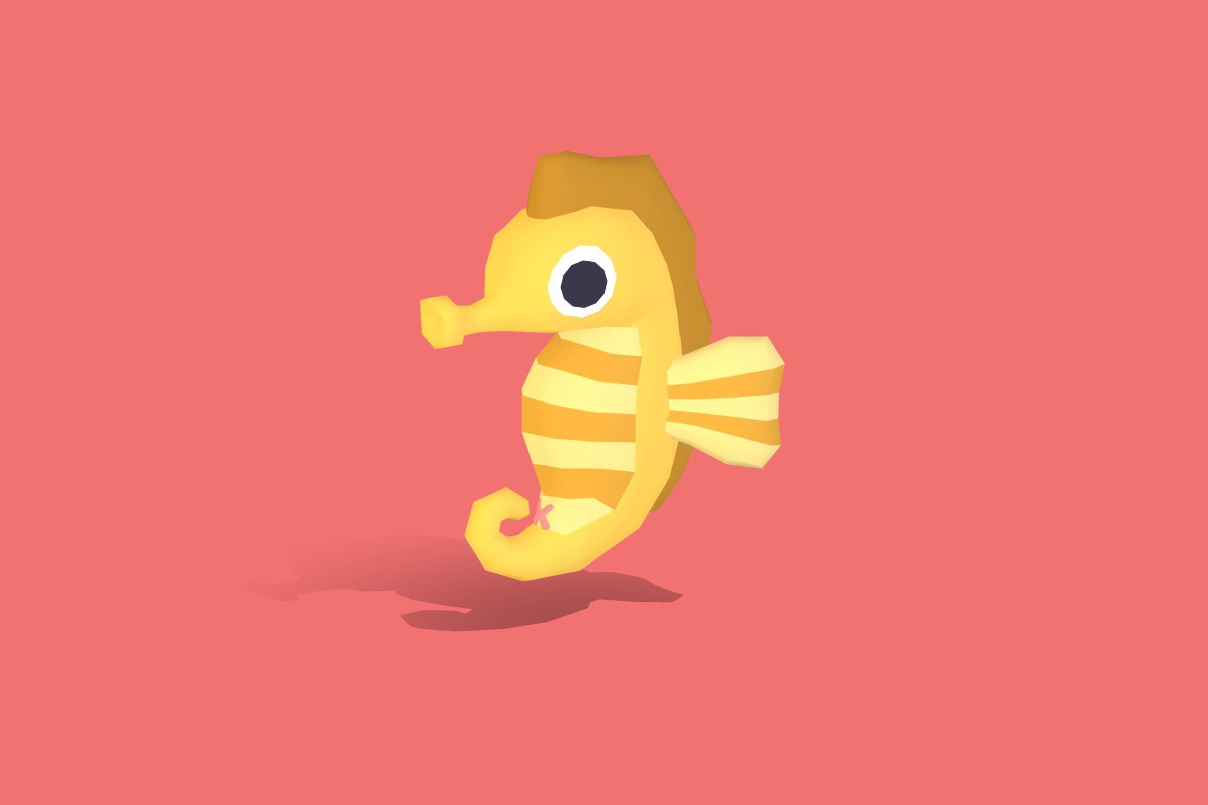 Seahorse - Quirky Series Low-poly 3D model_10