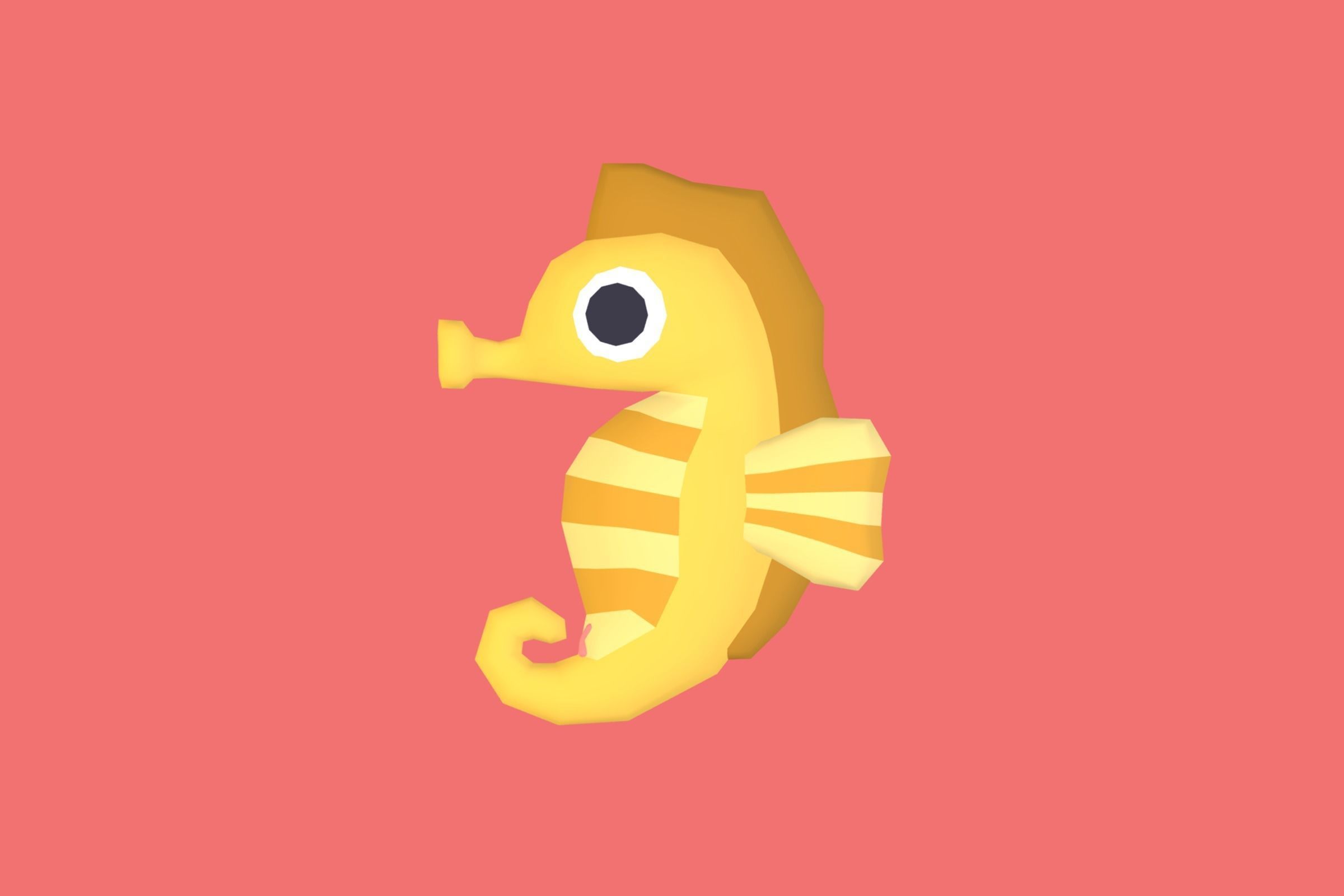 Seahorse - Quirky Series Low-poly 3D model_2