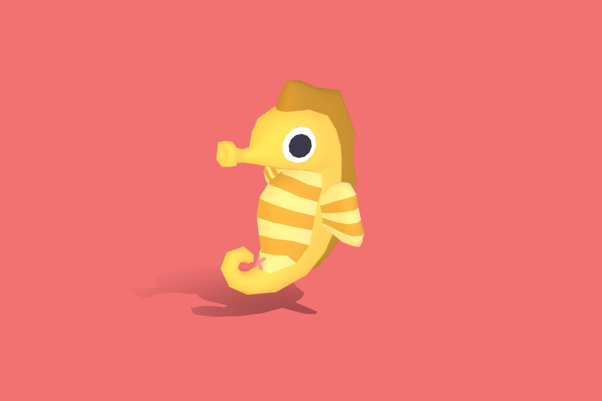 Seahorse - Quirky Series Low-poly 3D model_4