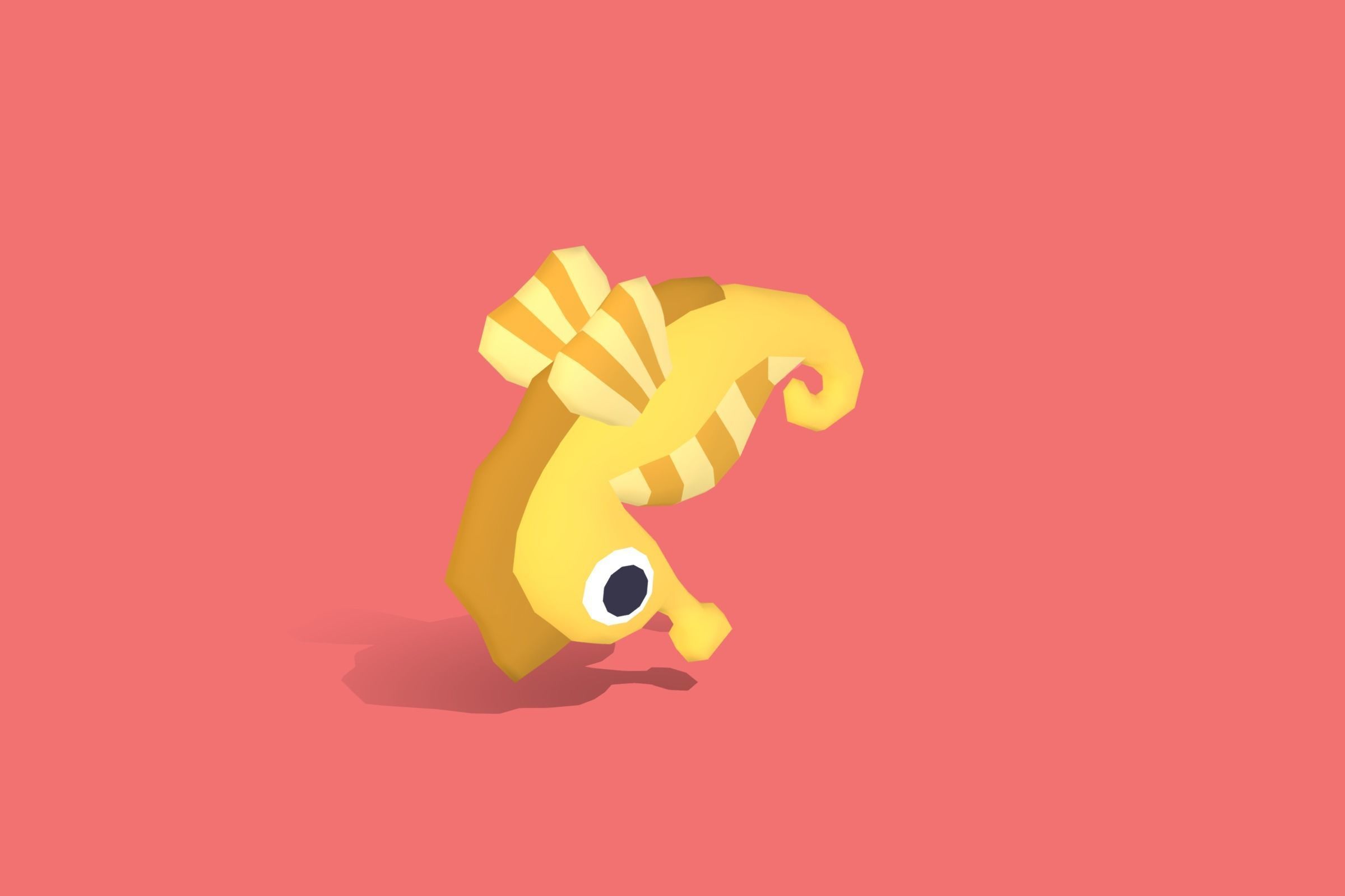 Seahorse - Quirky Series Low-poly 3D model_8