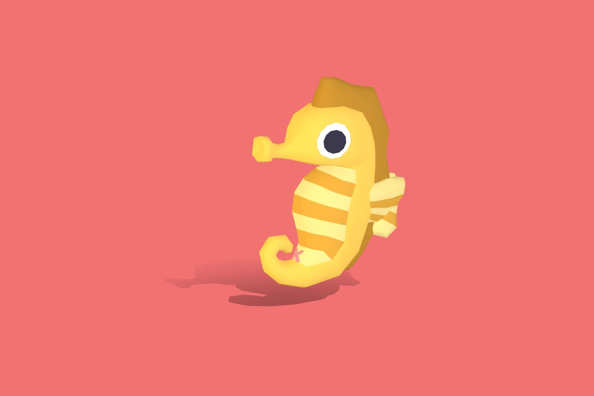 Seahorse - Quirky Series Low-poly 3D model_6