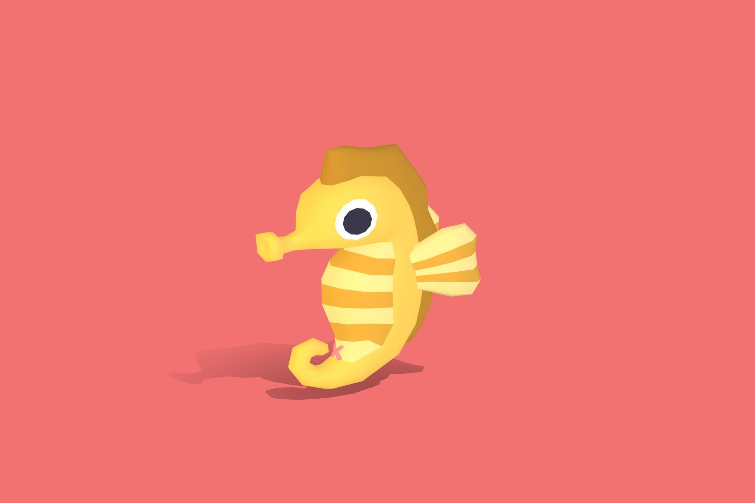 Seahorse - Quirky Series Low-poly 3D model_3