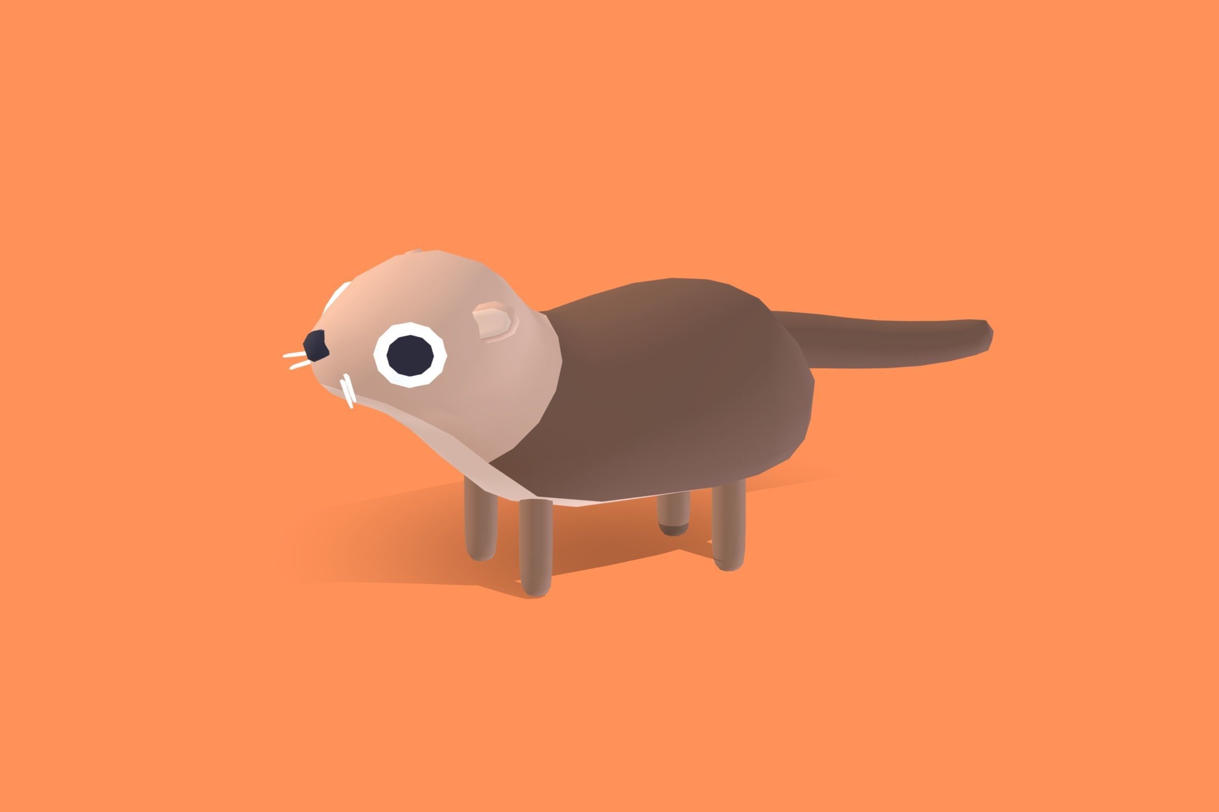 Sea Otter - Quirky Series Low-poly 3D model_11