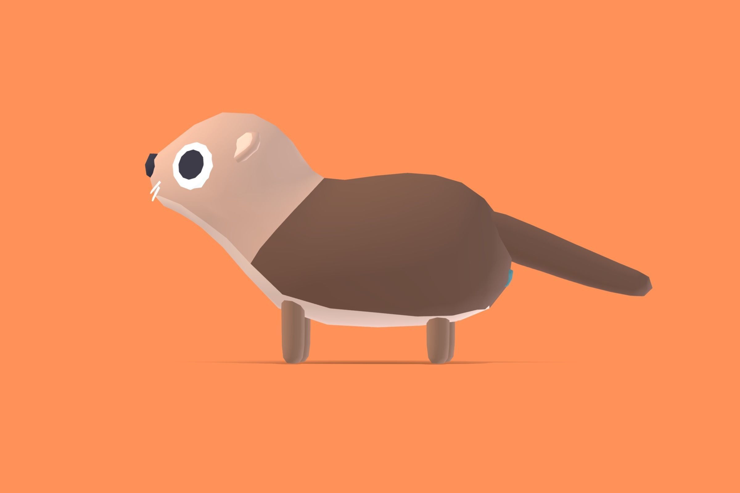 Sea Otter - Quirky Series Low-poly 3D model_2
