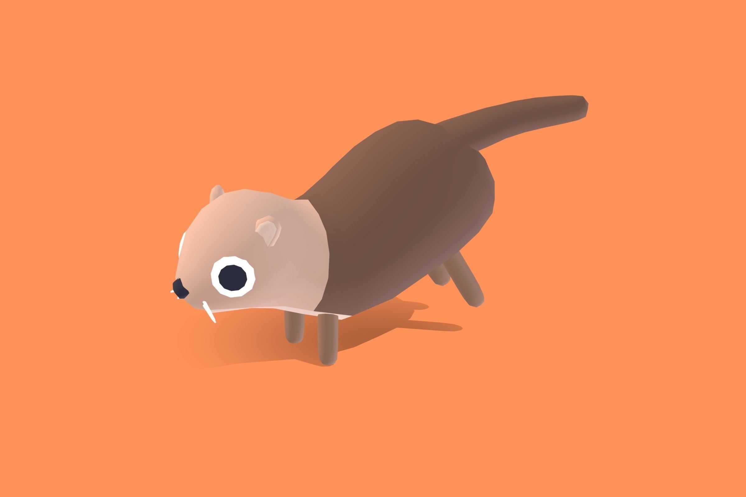 Sea Otter - Quirky Series Low-poly 3D model_12