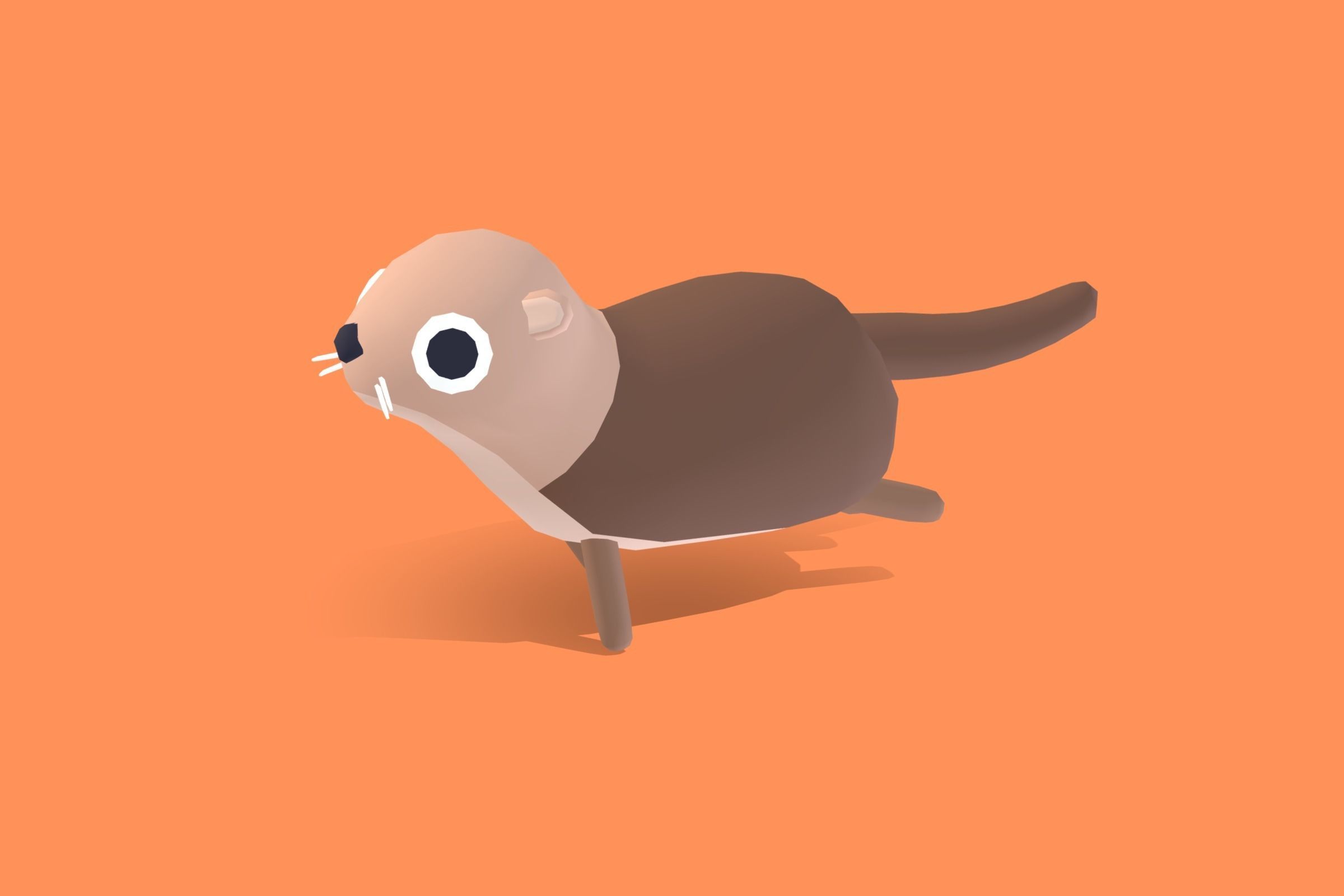 Sea Otter - Quirky Series Low-poly 3D model_13