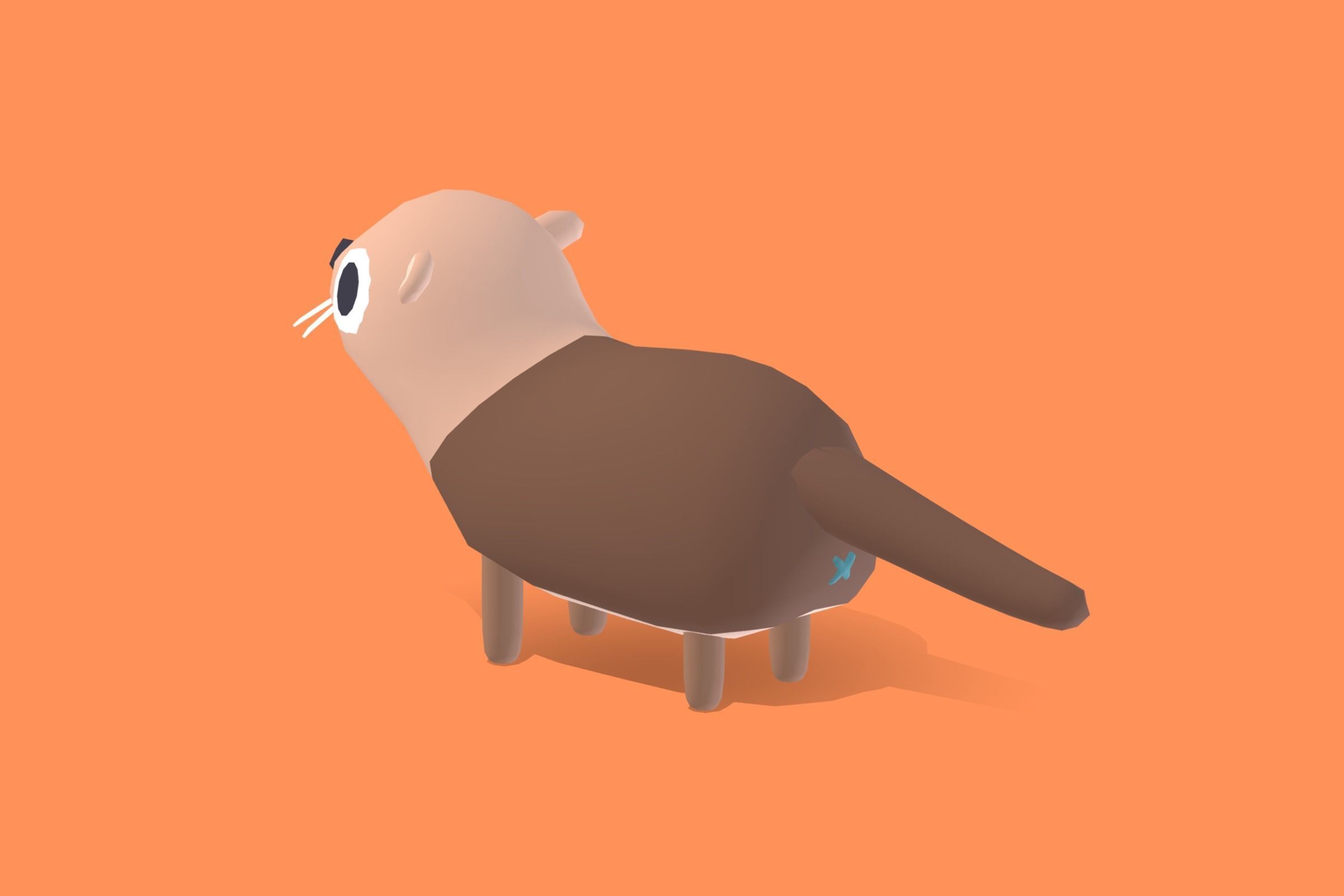 Sea Otter - Quirky Series Low-poly 3D model_1