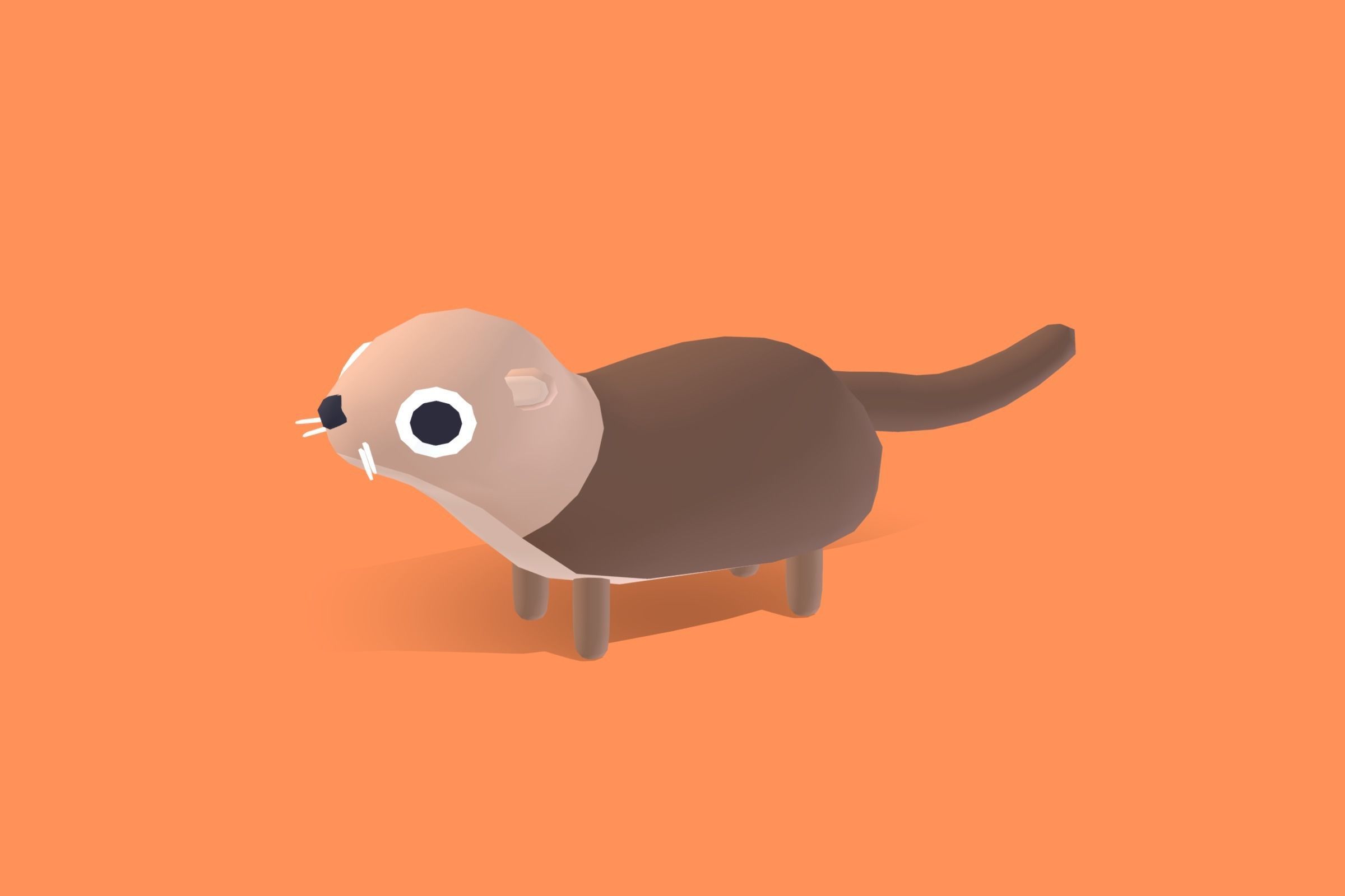Sea Otter - Quirky Series Low-poly 3D model_4