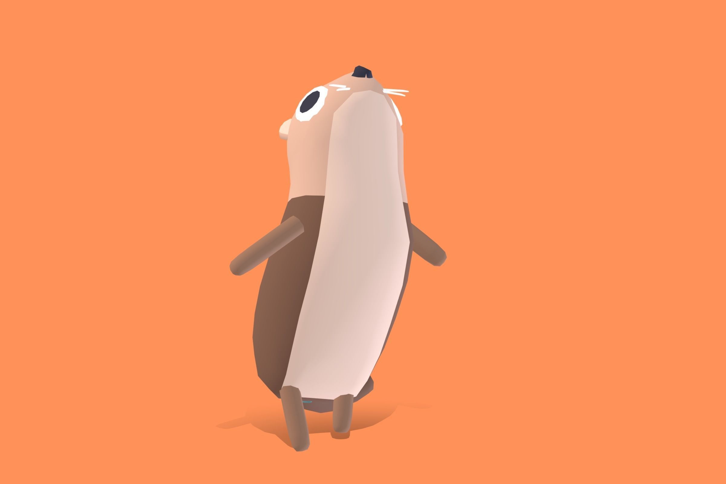 Sea Otter - Quirky Series Low-poly 3D model_7