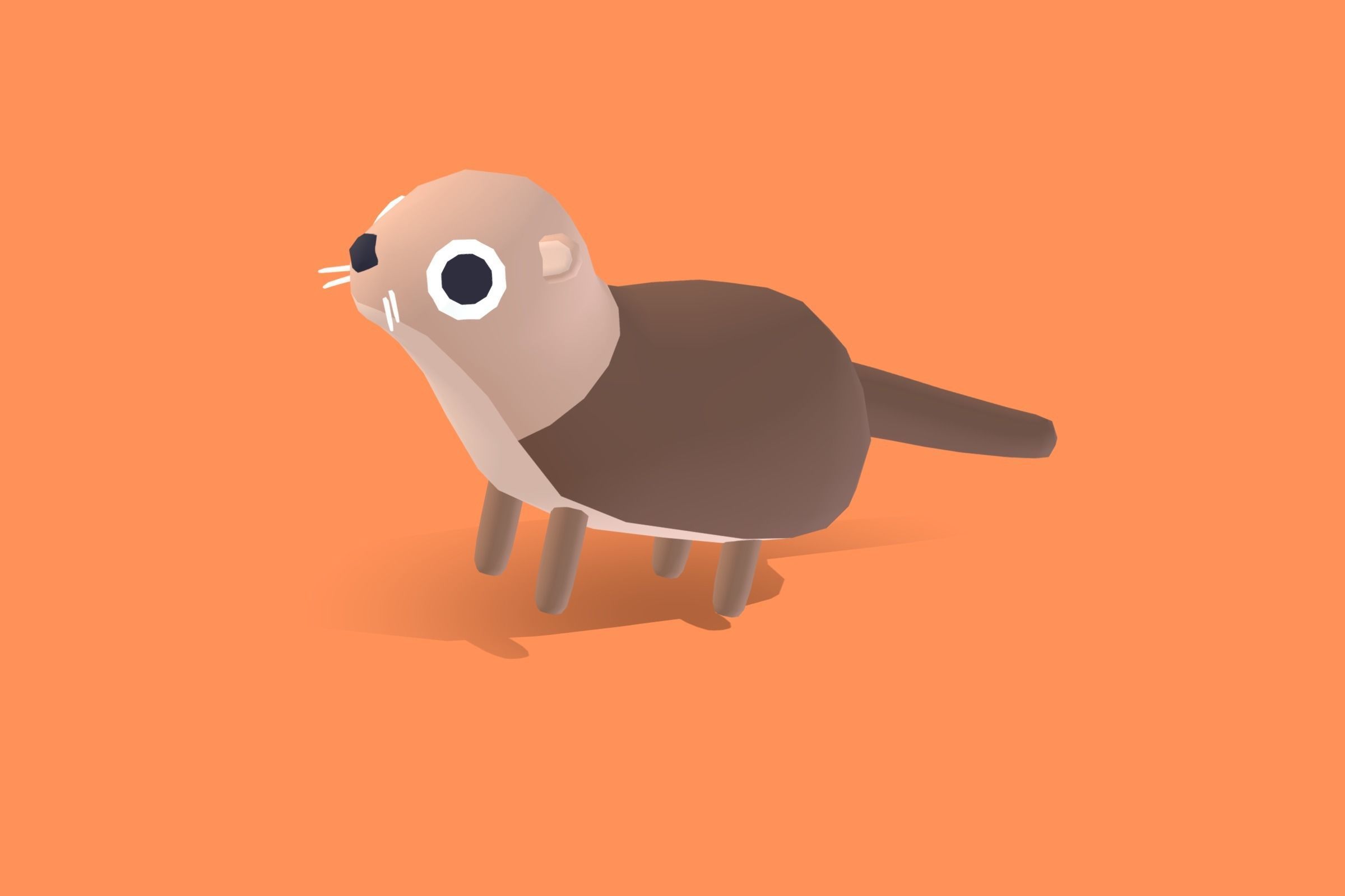 Sea Otter - Quirky Series Low-poly 3D model_9