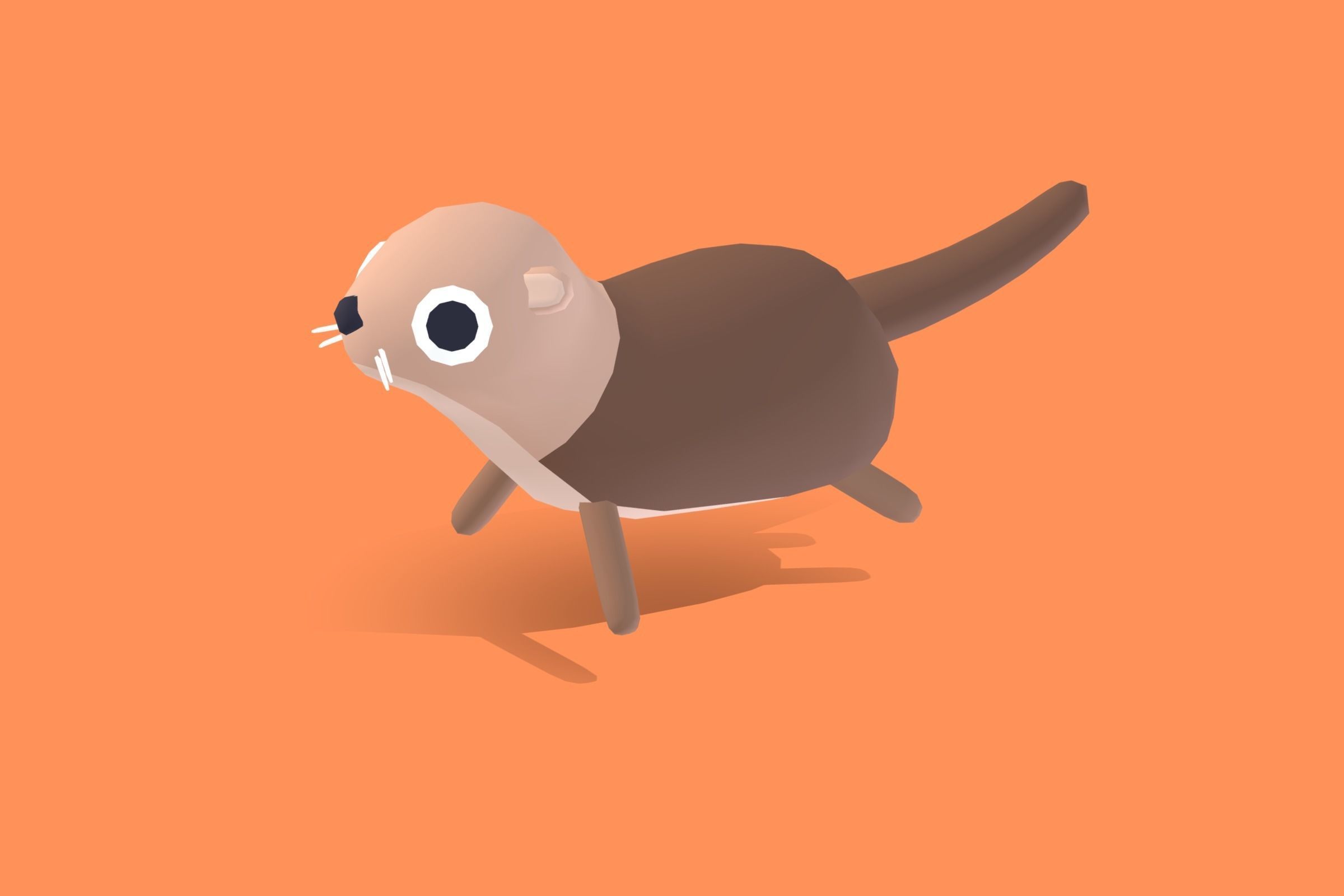 Sea Otter - Quirky Series Low-poly 3D model_3
