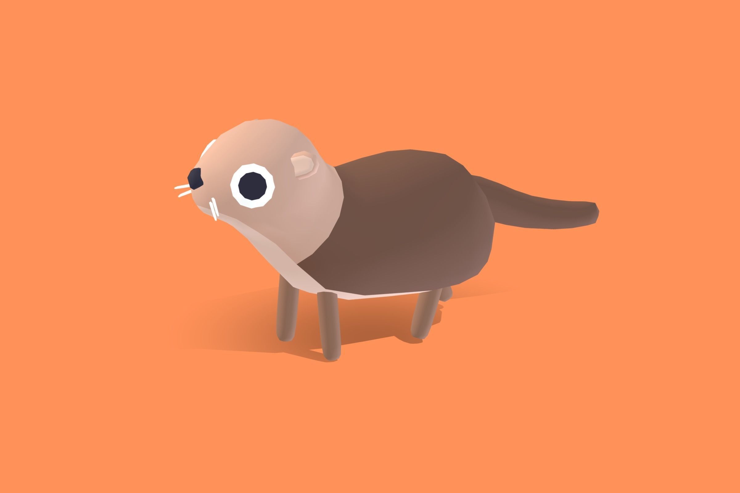 Sea Otter - Quirky Series Low-poly 3D model_6
