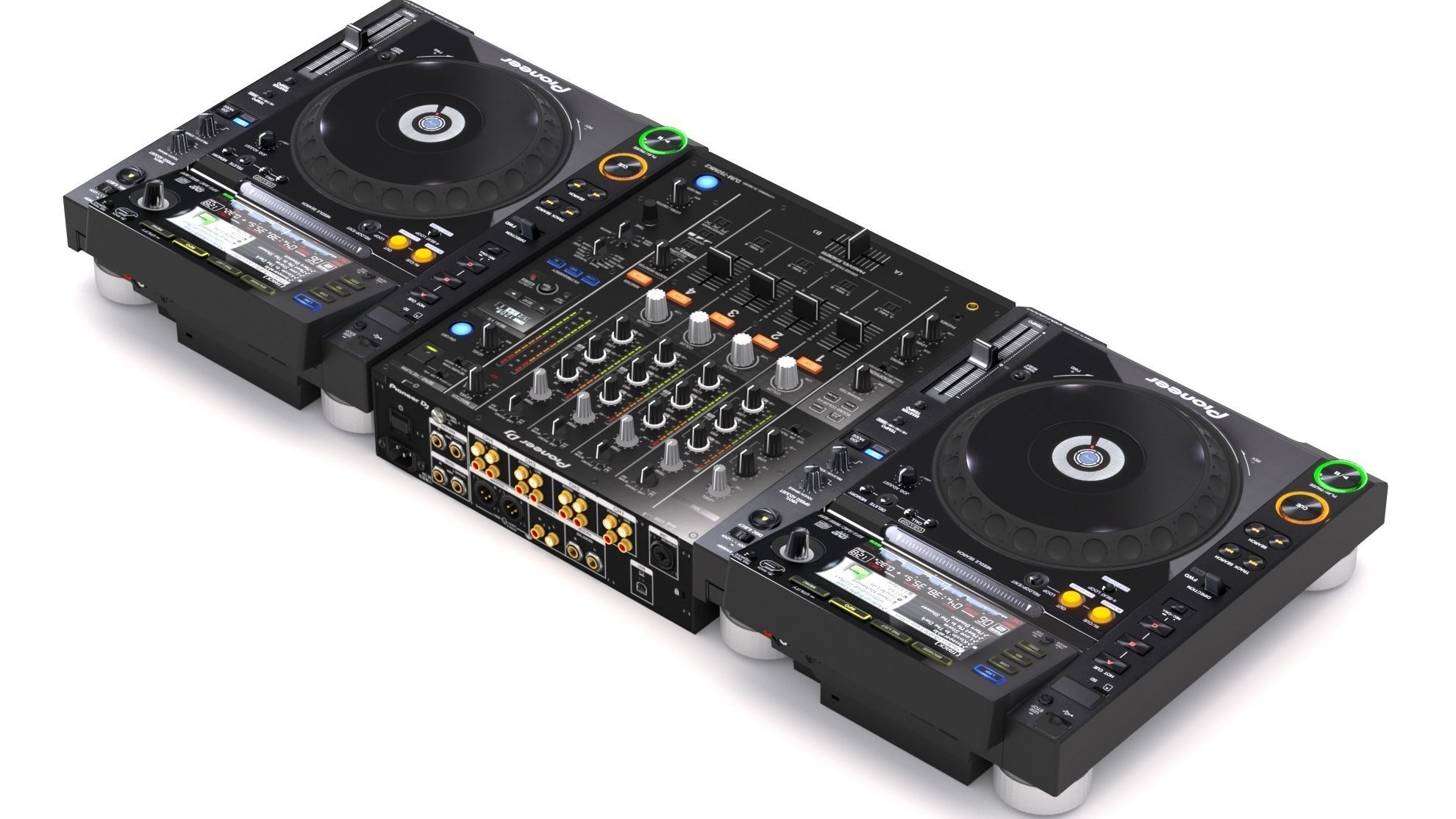 Pioneer dj set 3D model_4
