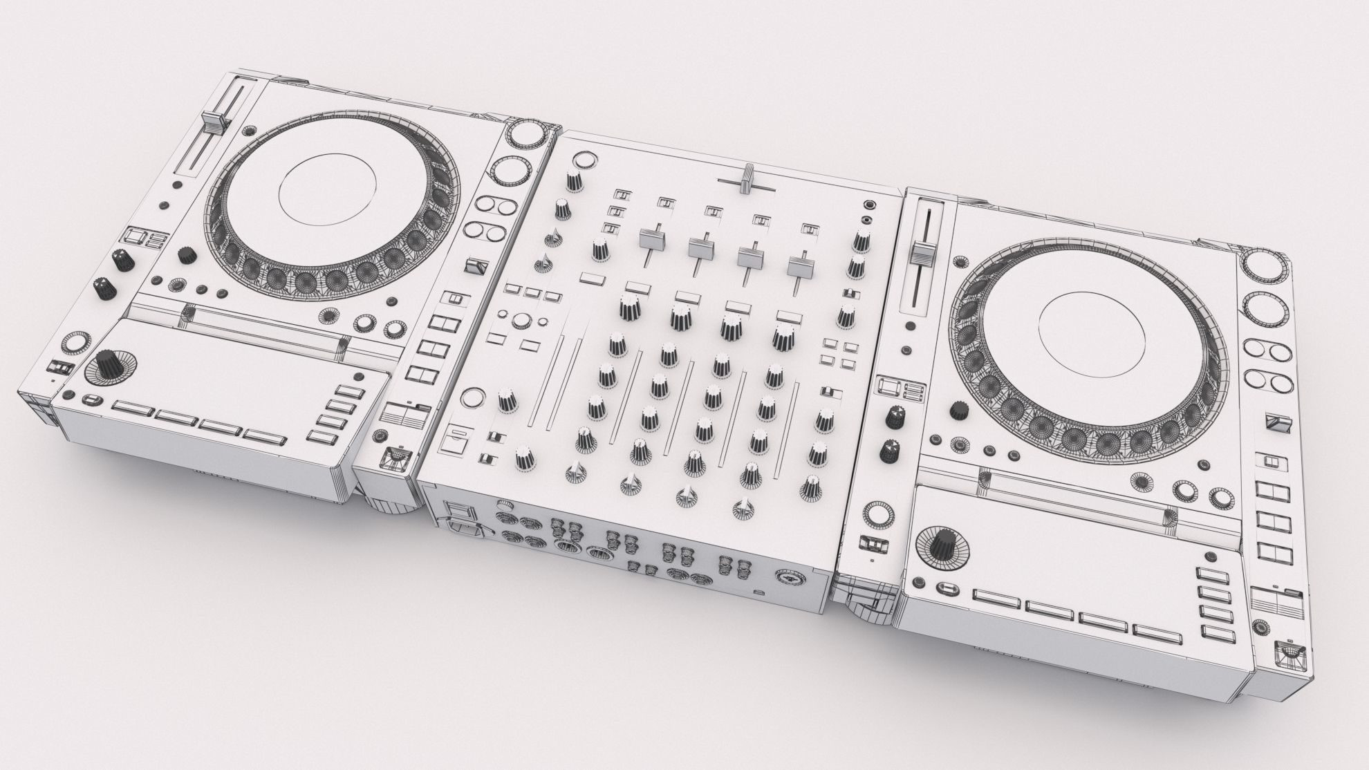 Pioneer dj set 3D model_5