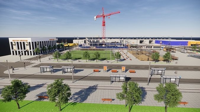 Small European City 3D model 5