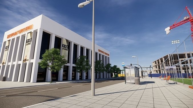 Small European City 3D model 7