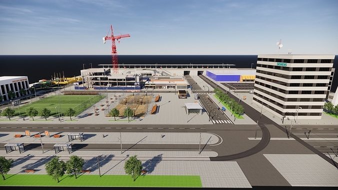 Small European City 3D model 6