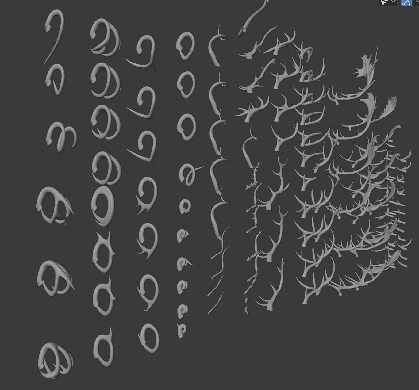 3D Horns - 3D Pack 3D model_7