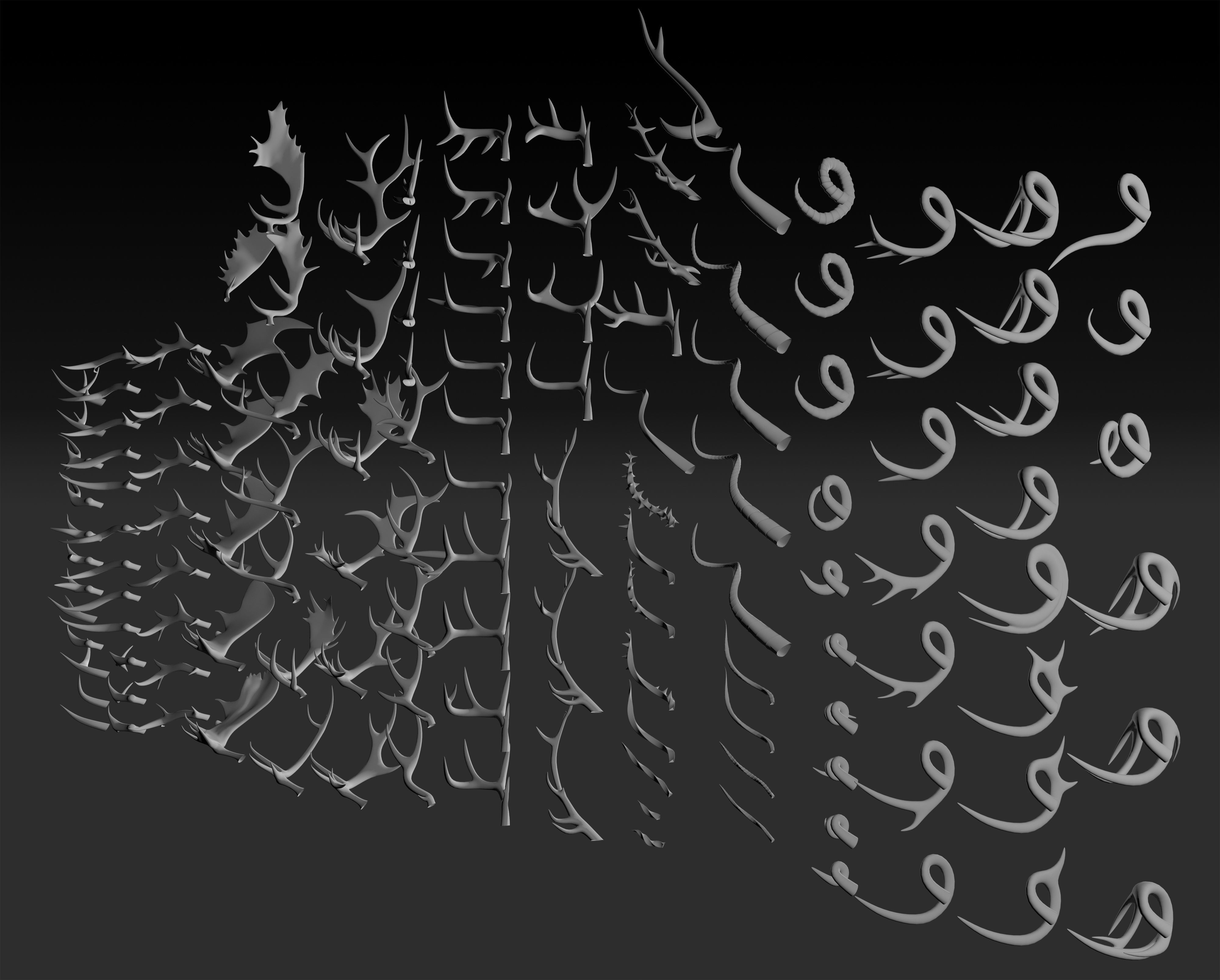 3D Horns - 3D Pack 3D model_2