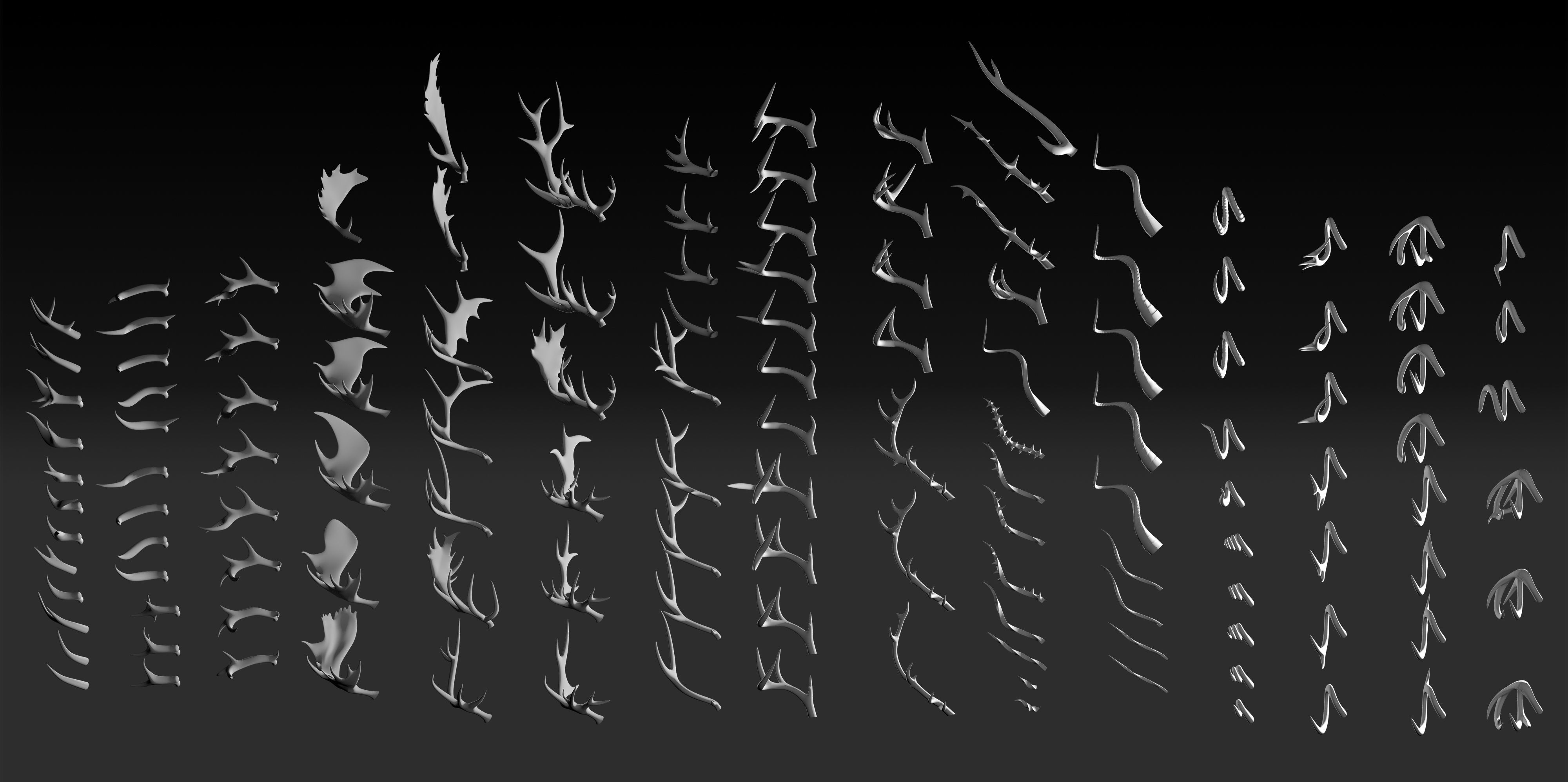 3D Horns - 3D Pack 3D model_1