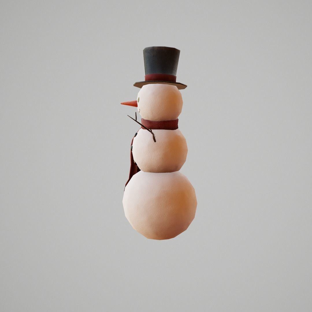 Snowman G53 Low-poly 3D model_3