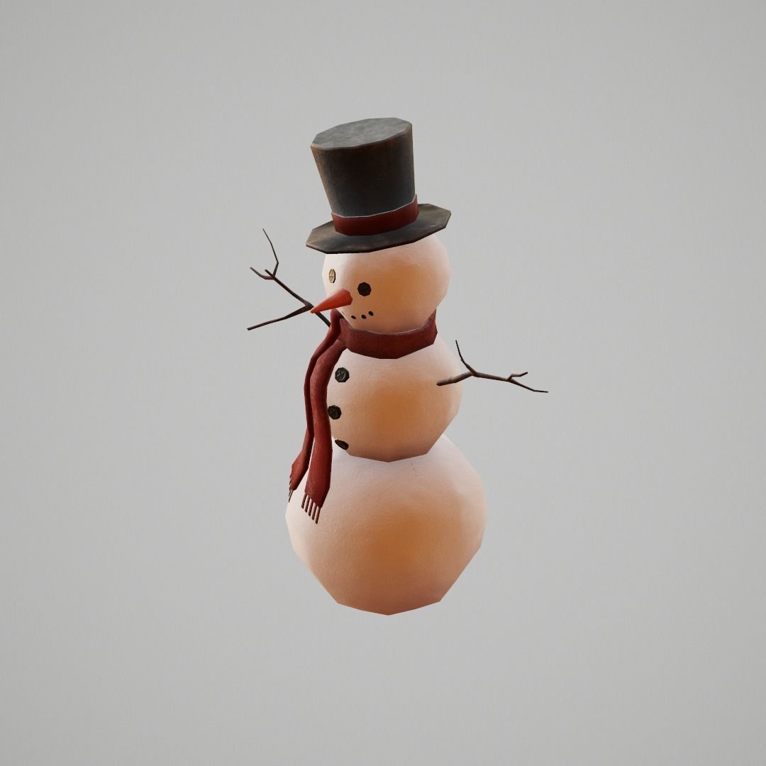 Snowman G53 Low-poly 3D model_8