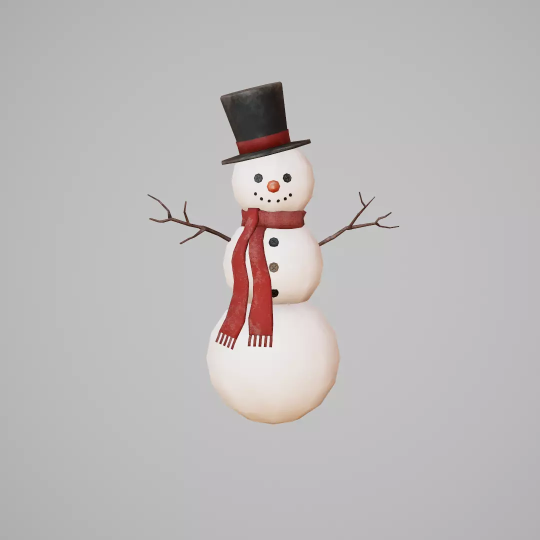Snowman G53 Low-poly 3D model_0